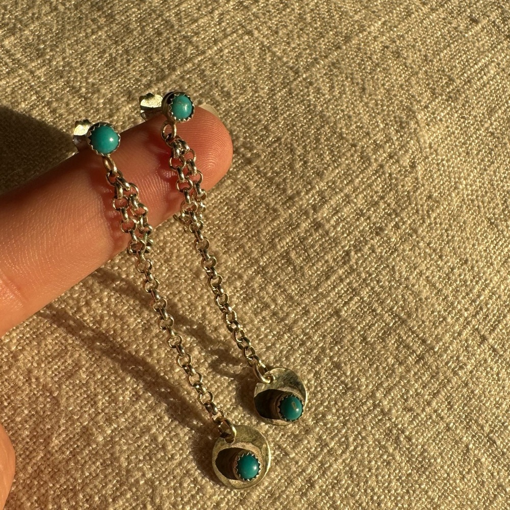 Turquoise chain earrings